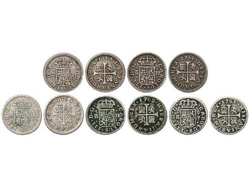 Charles III - Lote 5 monedas 1/2 ... 