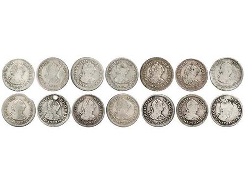 Charles III - Lote 14 monedas 1/2 ... 