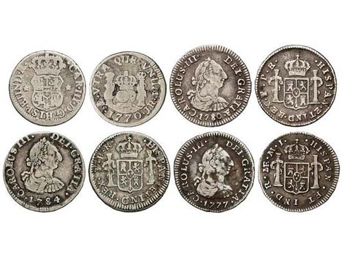 Charles III - Lote 4 monedas 1/2 ... 