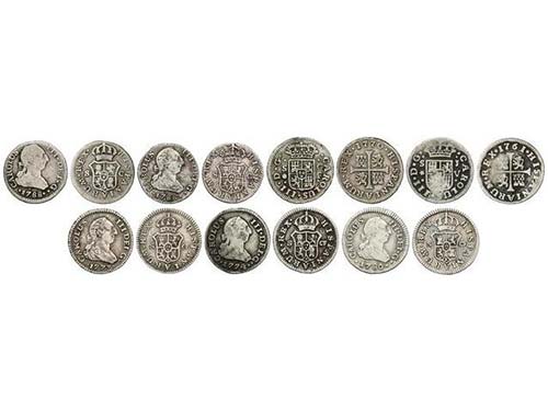 Charles III - Lote 7 monedas 1/2 ... 