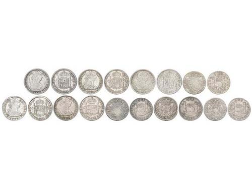 Charles III - Lote 9 monedas 2 ... 