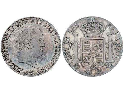 Ferdinand VII - 20 Reales. 1822. ... 