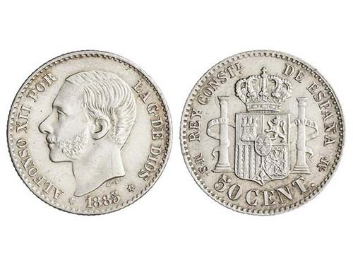 50 Céntimos. 1885 (*18-86). ... 