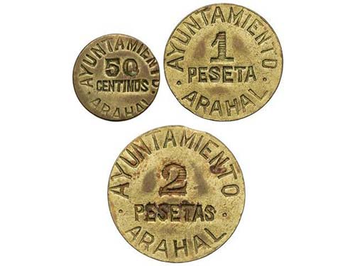 Serie 3 monedas 50 Céntimos, 1 y ... 