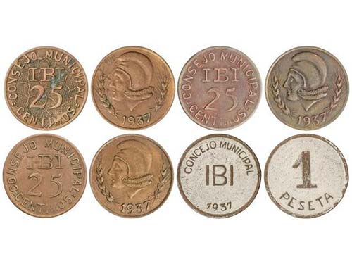 Serie 4 monedas 25 Céntimos (3) y ... 