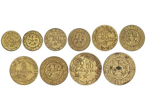 Serie 5 monedas 5 Céntimos a 2,50 ... 