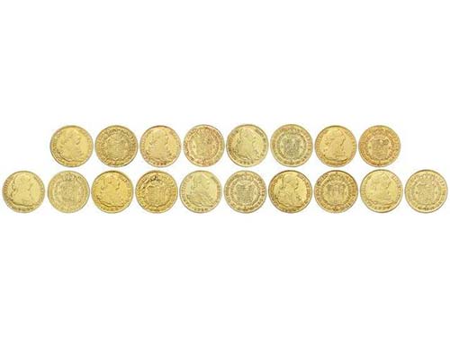 Lote 9 monedas 2 Escudos. 1774 a ... 