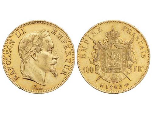 France - 100 Francos. 1862-BB. ... 
