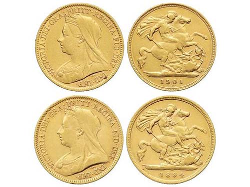 Great Britain - Lote 2 monedas 1/2 ... 