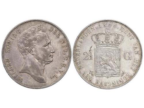 Netherlands - 2-1/2 Gulden. 1840. ... 