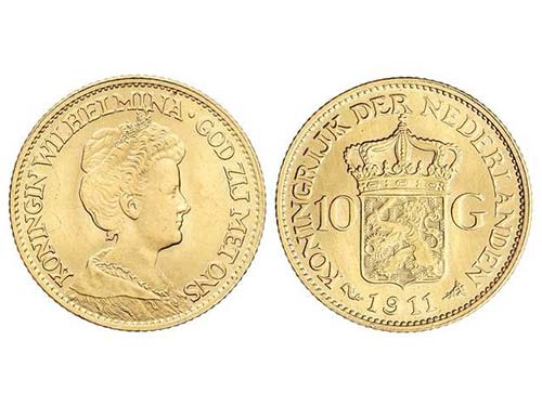 Netherlands - 10 Gulden. 1911. ... 