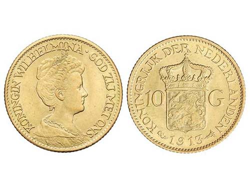 Netherlands - 10 Gulden. 1913. ... 