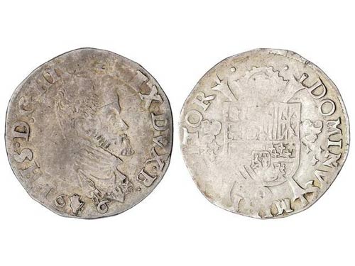 Philip II - 1/5 Escudo. 1566. ... 