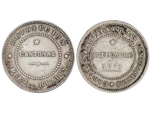 10 Reales. 1873. CARTAGENA. 14,01 ... 