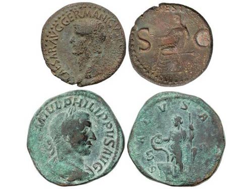 Roman Coins - Lote 2 monedas As y ... 