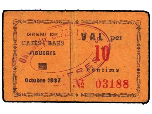 10 Céntims. Octubre 1937. Guerra ... 