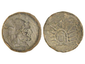 CELTIBERIAN COINS - As. MALACA. Anv.: Busto ... 