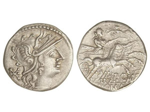 ROMAN COINS: ROMAN REPUBLIC - Denario. 133 ... 