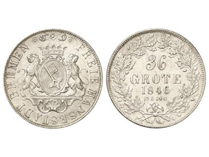 WORLD COINS: GERMAN STATES - 36 Grote (1/2 ... 