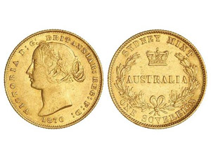 WORLD COINS: AUSTRALIA - Soberano. 1870-S. ... 