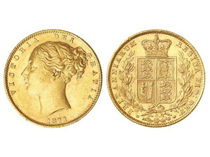 WORLD COINS: AUSTRALIA - Soberano. 1871-S. ... 