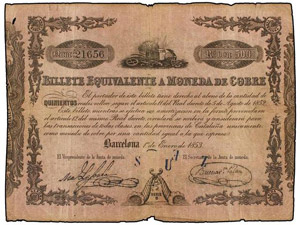 SPANISH BANK NOTES: ANCIENT - 500 Reales de ... 