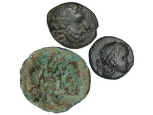 Lote 3 monedas AE18. 330-275 a.C. BRUTTIUM. ... 