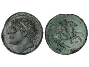 AE 27. 274-216 a.C. SIRACUSA. SICILIA. Anv.: ... 