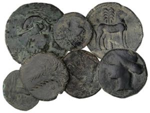 Lote 7 monedas 1/4, 1/2 y 1 Calco. 220-180 ... 