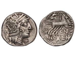 Republic - Denario. 117-111 a.C. FULVIA-1. ... 