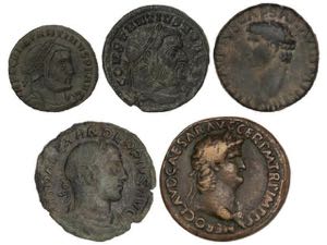 Empire - Lote 5 monedas Follis, As, ... 