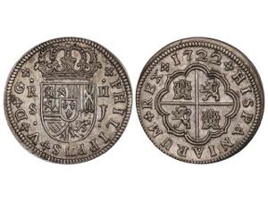 Philip V - 2 Reales. 1722. SEVILLA. J. 5,08 ... 