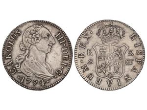Charles IIII - 2 Reales. 1774/3. SEVILLA. ... 