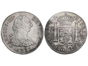 Charles IIII - 8 Reales. 1776. LIMA. M.J. ... 