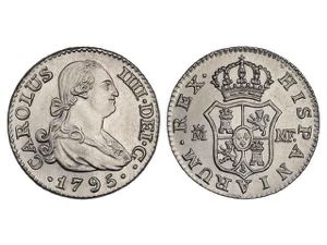 Charles IV - 1/2 Real. 1795. MADRID. M.F. ... 