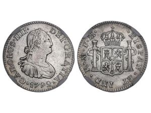Charles IV - 1/2 Real. 1792. MÉXICO. F.M. ... 