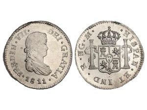 Ferdinand VII - 1/2 Real. 1811. GUATEMALA. ... 