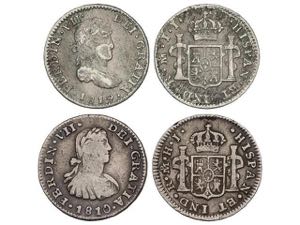 Ferdinand VII - Lote 2 monedas 1/2 Real. ... 