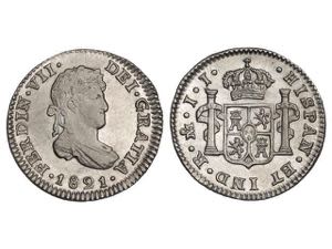 Ferdinand VII - 1/2 Real. 1821. MÉXICO. ... 