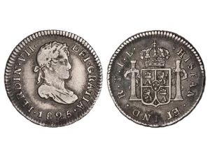 Ferdinand VII - 1/2 Real. 1825. POTOSÍ. ... 