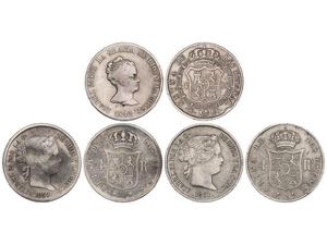 Elisabeth II - Lote 3 monedas 4 Reales. ... 