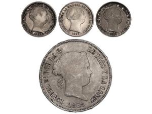 Elisabeth II - Lote 4 monedas 1 (3) Real y ... 