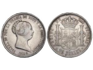 Elisabeth II - 20 Reales. 1854. MADRID. ... 