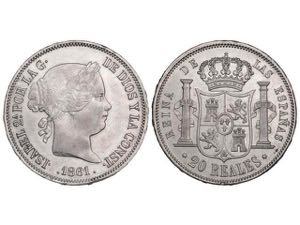 Elisabeth II - 20 Reales. 1861. MADRID. ... 