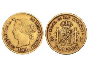 Elisabeth II - 2 Pesos. 1861. MANILA. 3,35 ... 