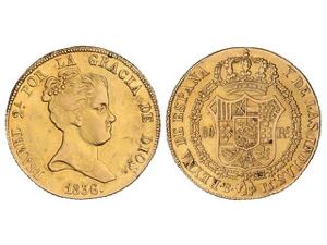 Elisabeth II - 80 Reales. 1836. BARCELONA. ... 