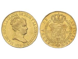 Elisabeth II - 80 Reales. 1838. BARCELONA. ... 