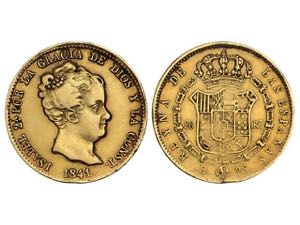 Elisabeth II - 80 Reales. 1841. BARCELONA. ... 