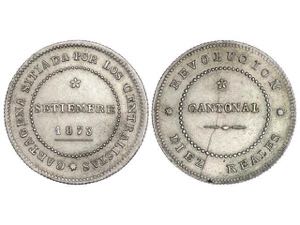 10 Reales. 1873. CARTAGENA. 13,89 grs. EBC.