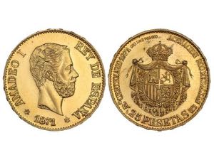 Medalla Reproducción 25 Pesetas. 1871 ... 